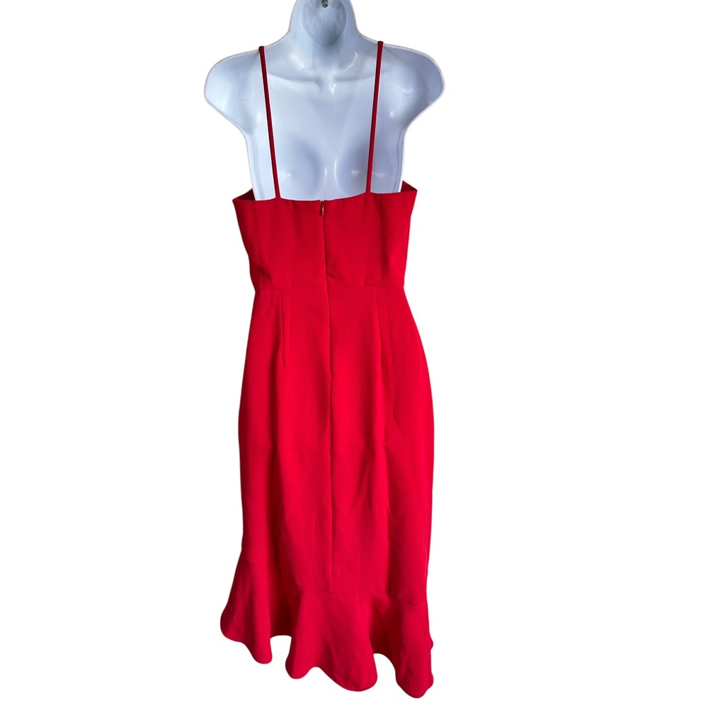 Xscape Red Asymmetrical Ruffle Cocktail Dress Party Glam Date Night Size 10 NWT‎ - Picture 4 of 15